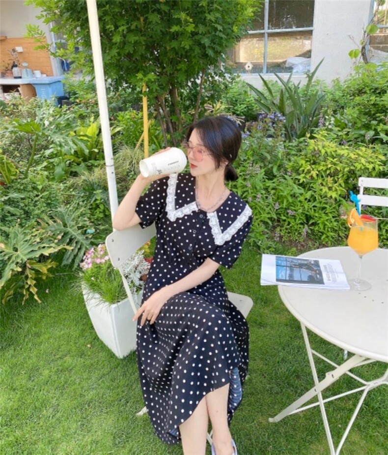 点点显示连衣裙，女装连衣裙，布萱