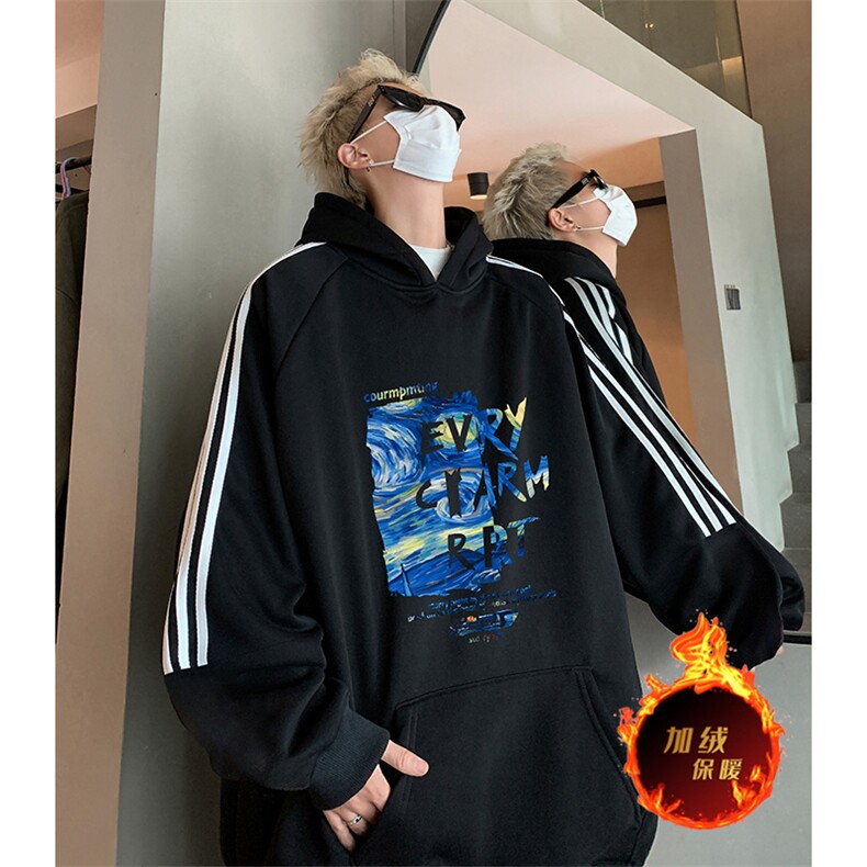 抖音得物供货提供视频秋冬重磅美式宽松织带连帽卫衣04179,男装卫衣,电商A486