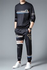 SXL9615秋季2023年新款男士长袖长裤修身休闲时尚卫衣套装P155，男装休闲套装，电商B360