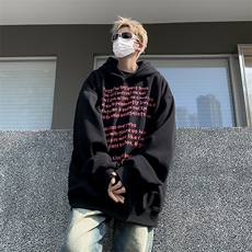 美式高街潮牌连帽卫衣男秋季oversize潮流宽松情侣外套W7944-P48，男装卫衣，星座512-4