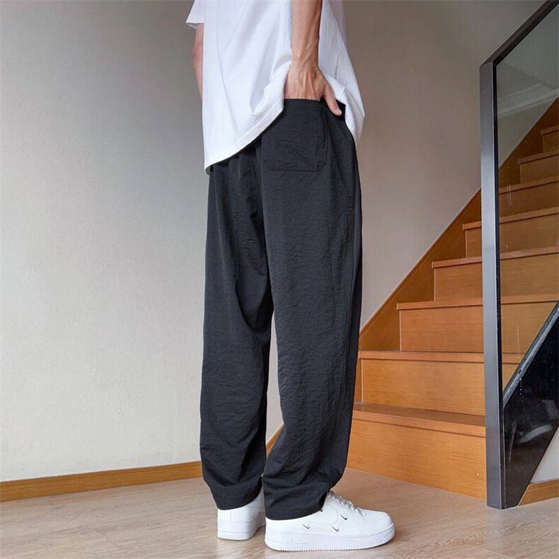 高级灰冰感休闲裤男速干垂感空调纹肌理凉感阔腿裤KG87P45,男装休闲裤,电商D325