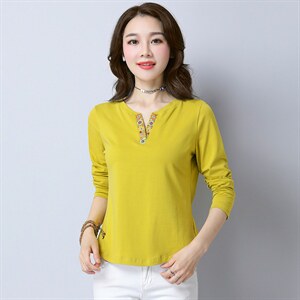 2022春秋季新款时尚休闲小V领长袖T恤,女装T恤,依倍林
