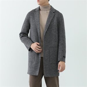 真模 阿尔巴卡中长款双面羊绒暗纹西装领毛呢大衣 Y9967P360控498,男装毛呢大衣,电商D230