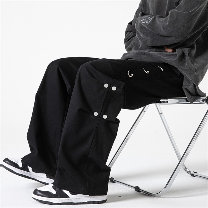 C5360-TP65控价88潮流春季新品拼接纯色宽松男裤休闲工装长裤,男装休闲裤,电商A102-1