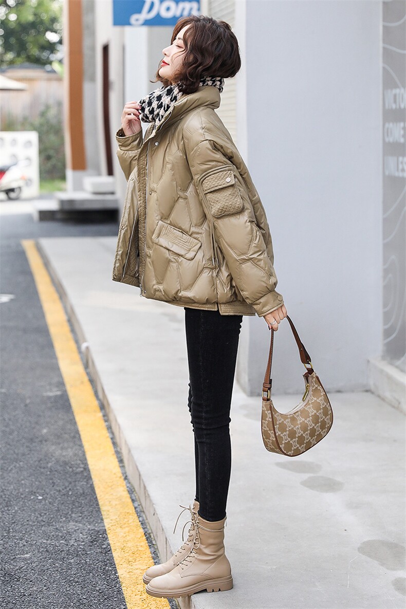 羽绒服女2022冬季新款女装韩版时尚休闲百搭白鸭绒外套,女装羽绒服,慧尚依恋