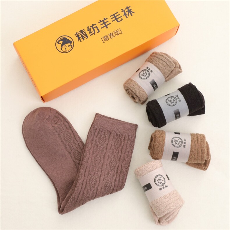女款羊绒毛袜，双针一线重工工艺，花型漂亮,饰品袜子,丝瑞袜业