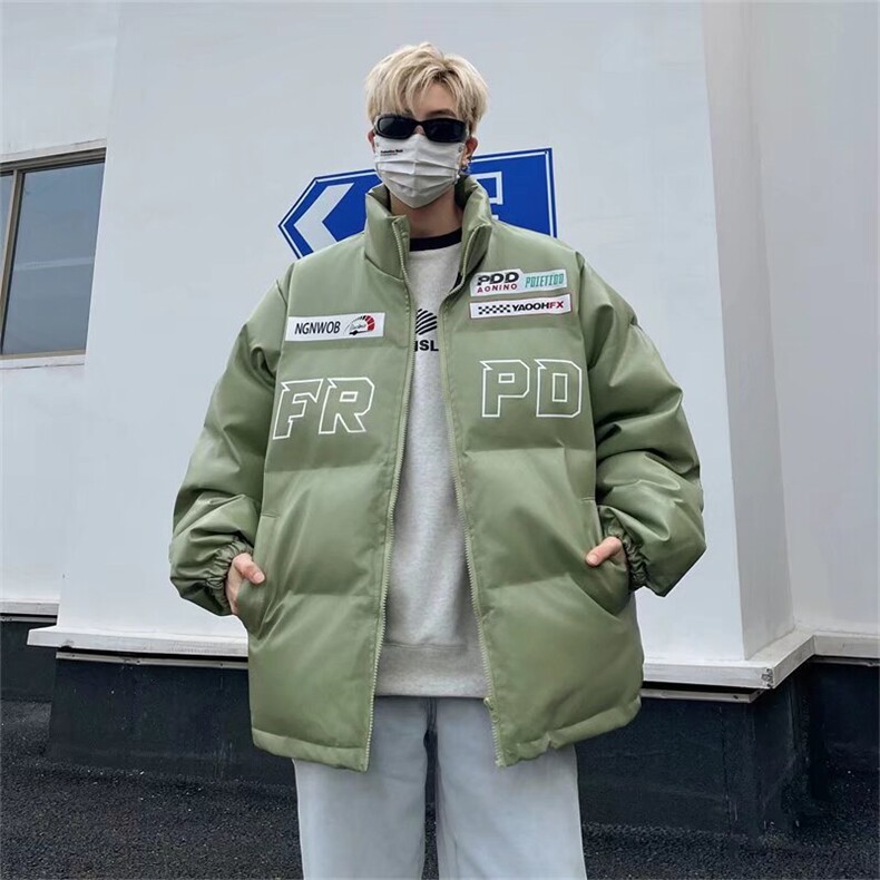 机车pu皮面棉服外套男美式复高街高级感面包服棉袄冬季MF239-P86,男装棉衣,星座412-3