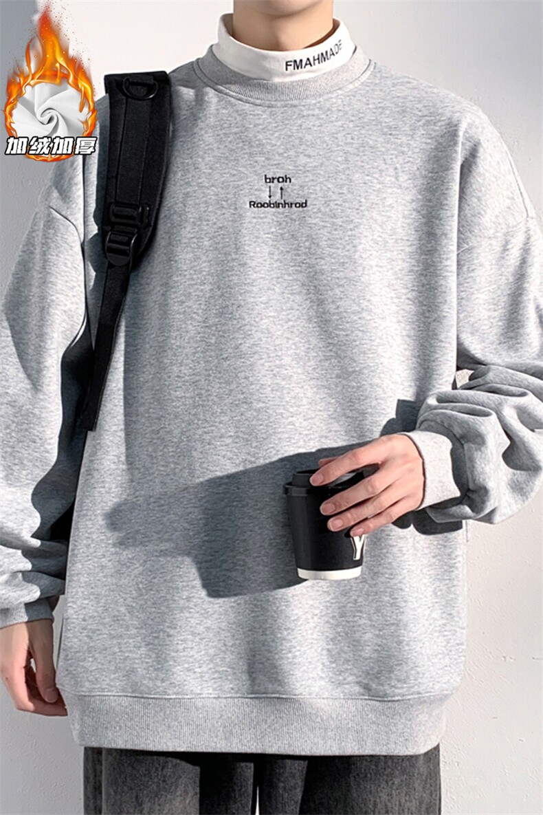 2024冬季新款港风光影墙大码华棉真超绒卫衣M-5XHW241057-P50,男装卫衣,电商A022