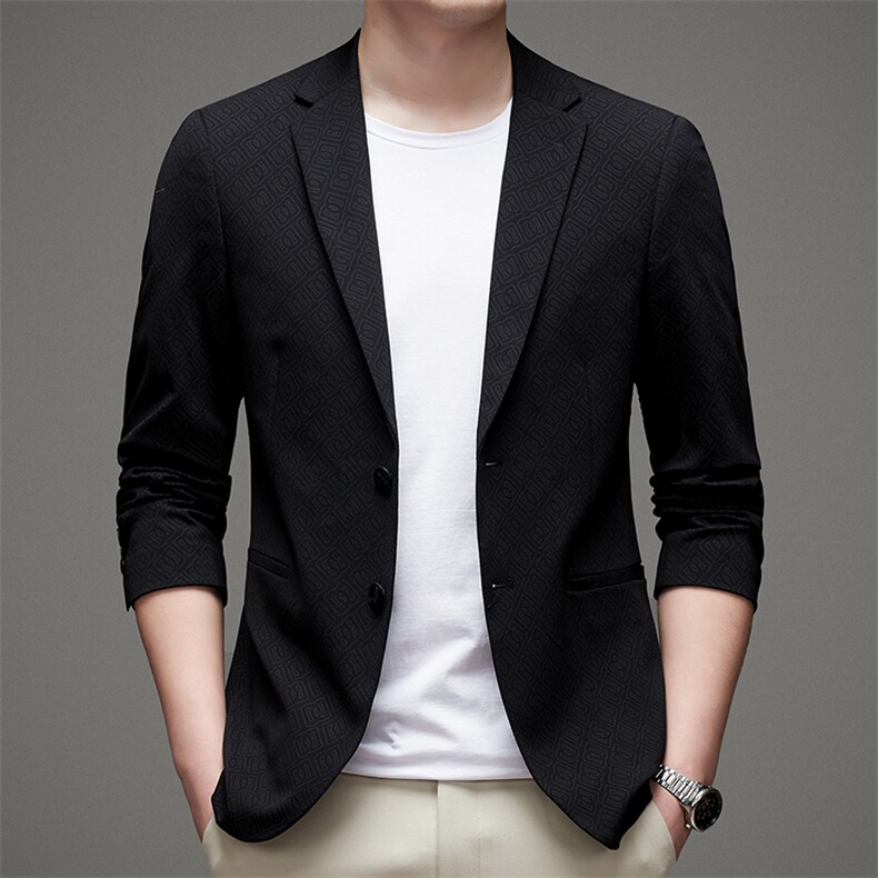 休闲西装外套男士中年爸爸装西装春秋季外套中老年单件西服图片