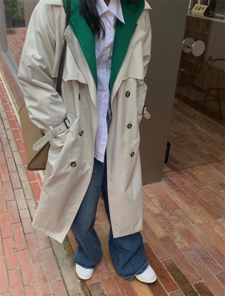 现货两件套风衣可脱卸韩系，女装风衣，MJJ