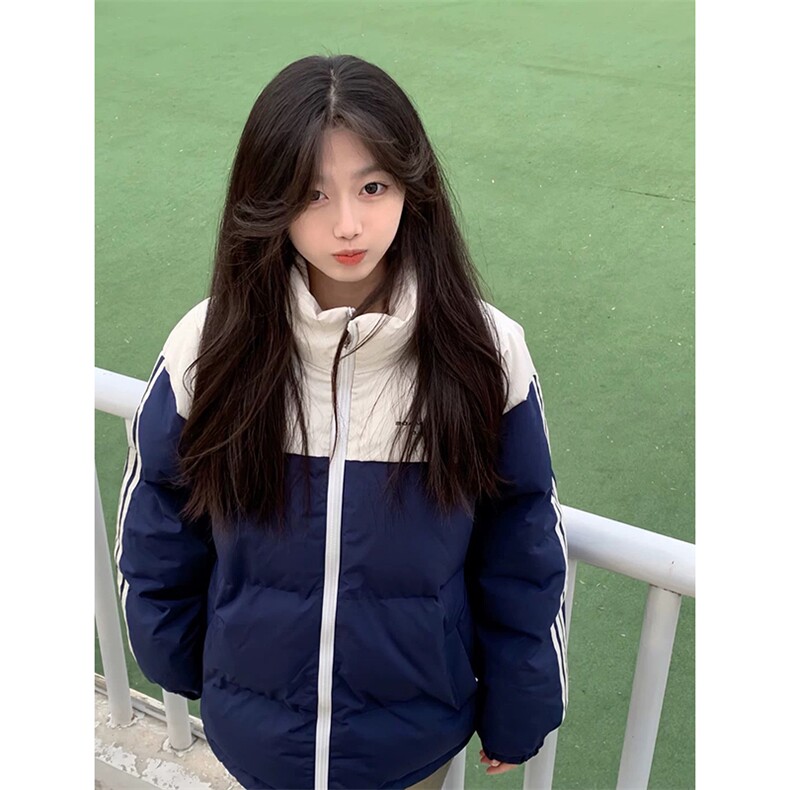 F1028-P128学院风拼接立领棉服女冬季新款设计感面包服棉衣外套,女装短外套,星座617A-2