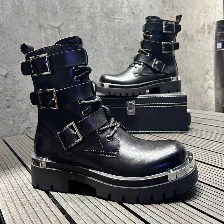 秋冬新款马丁靴男厚底英伦潮男靴，男鞋马丁靴，星座1407-6