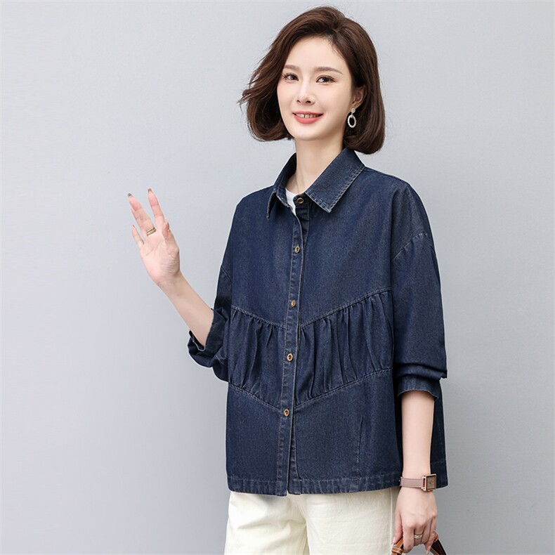 春季新款时尚宽松显瘦牛仔外套女,女装牛仔外套,悦见她
