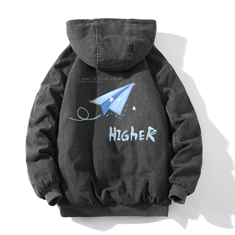 牛仔外套男大码加厚加绒衣男羊羔毛服男砖墙NM53270-P140,男装棉衣,电商A040A