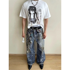 【套图3】903-AK91-特P70【98】S-3XL印花牛仔裤！2，男装牛仔裤，星座903