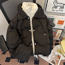 棉衣外套男士冬季2026新款日系复古假两件棉服保暖皮棉袄子宽松型，男装棉衣，星座1013