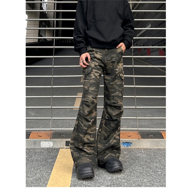 AK2109-P50美式街头水洗多口袋休闲宽松迷彩工装裤,女装休闲裤,星座617A-2
