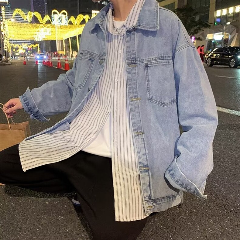 秋季复古原宿风牛仔外套男士宽松韩版青少年工装夹QW15P58,男装夹克,星座1116-2