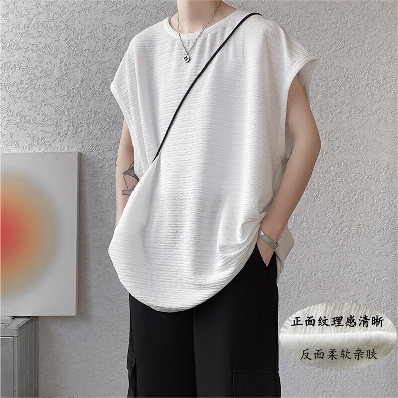 DSA059-7813-P25控38冰丝无袖T恤垂感佳无热感,男装T恤,电商A059
