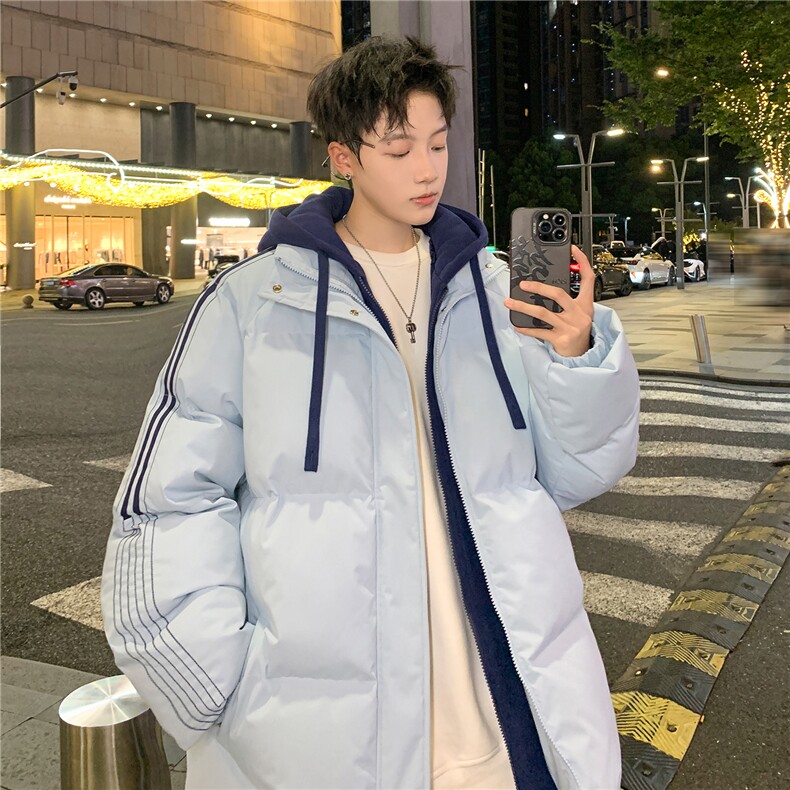 主推款！纯色假两件连帽棉衣三防面料棉衣外套男MY8877,男装棉衣,星座610B-1