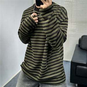 条纹休闲毛衣男女同款秋新款线衫长袖针织衫高级感上衣M7193-P48图片