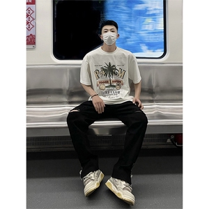 B221 美式ins高街暗黑拉链小脚弹力破洞牛仔裤 LK23060-P65 控88图片