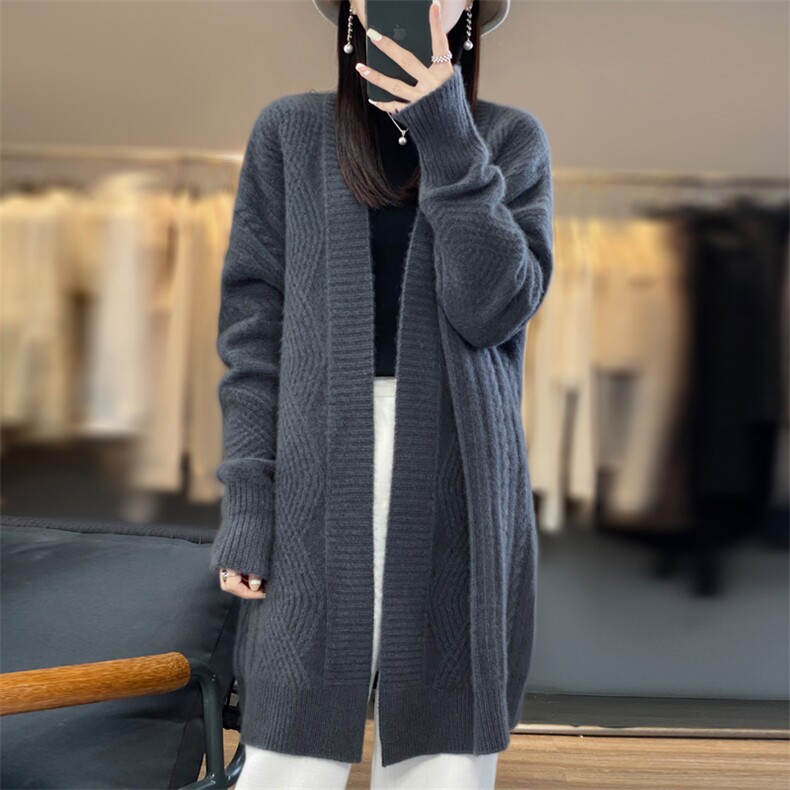 秋冬新款百搭简约时尚纯色系带显瘦羊毛针织衫,女装羊毛衫,暖娇绒