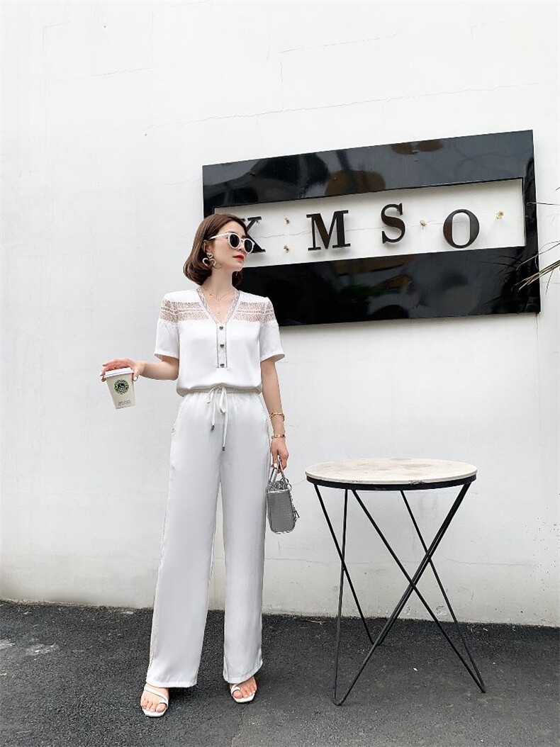 缎面套裤，女装，贻思茗