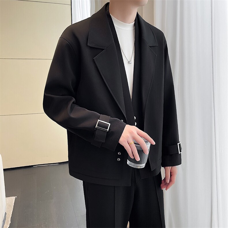 轻熟风~2025春季假两件西装领夹克外套K646/P115,男装夹克,电商B331