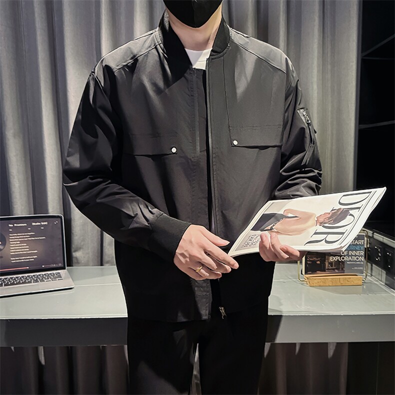 新款社会小伙秋装男时尚工装夹克男店主外套JK801-P78控128卡其,男装夹克,星座301B-1