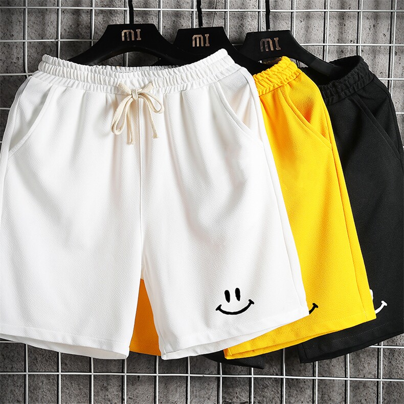 MK37204-P15 冰丝短裤男士大码宽松休闲五分裤男运动中裤 网格图片