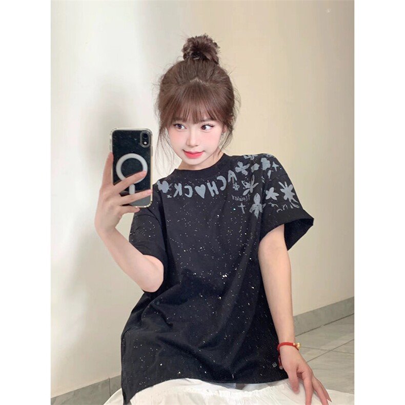 万针全刺绣工艺抖音得物高品质260克重磅纯棉双纱美式高街短袖T恤图片