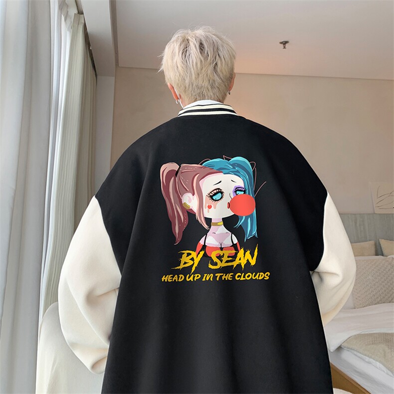 摇粒绒棒球服男大码开衫卫衣男夹克BF86298-P65,男装夹克,电商A040