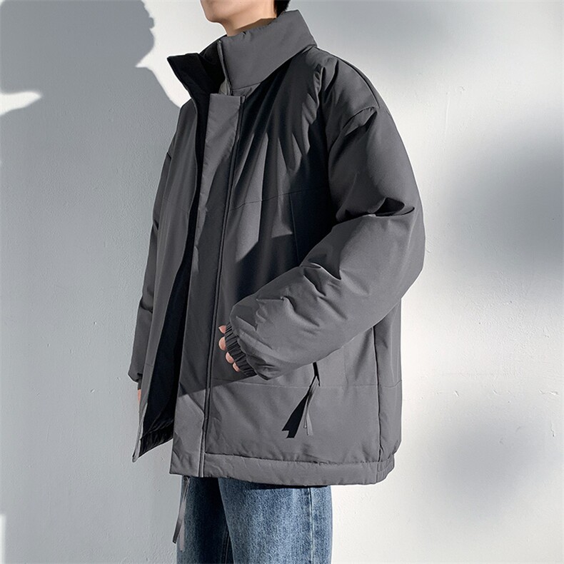 现货美式高街休闲夹克冬季立领纯色三防户外工装加厚棉服外套,男装夹克,电商A443