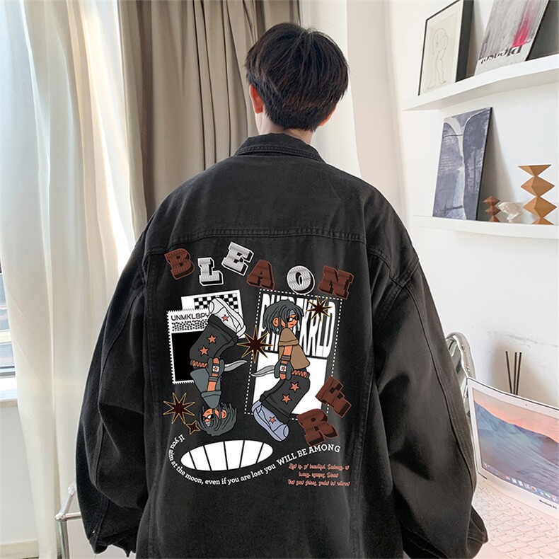 直播品质美式高街扎染印花复古水洗牛仔衣潮流夹克外套NZ12特65,男装夹克,电商A486