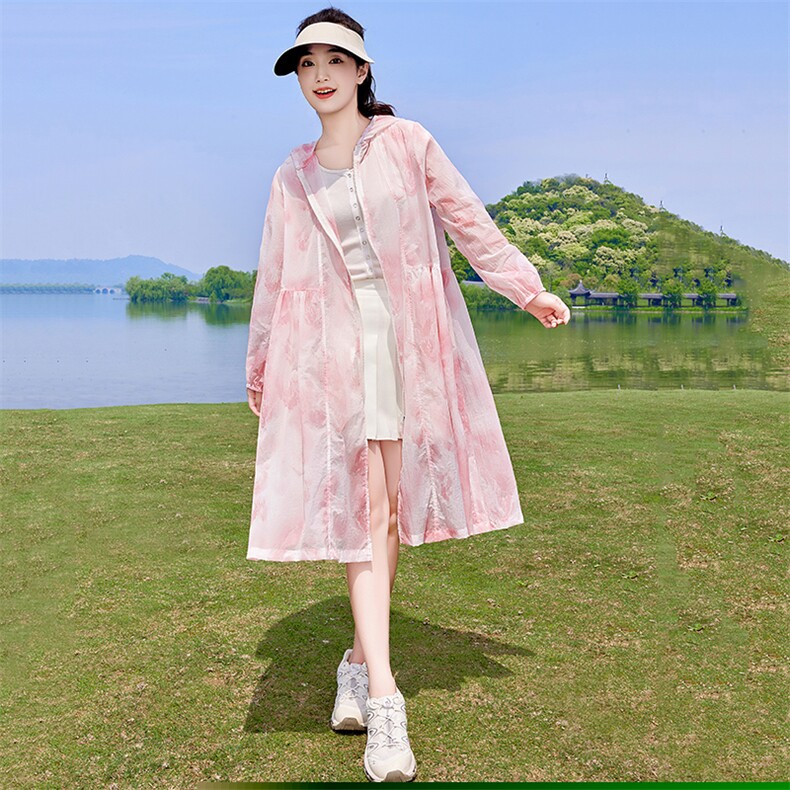 防晒衣外套女中长款2025夏季新款RF2C290-5833#-P95-K148,女装防晒衣,蝶眷