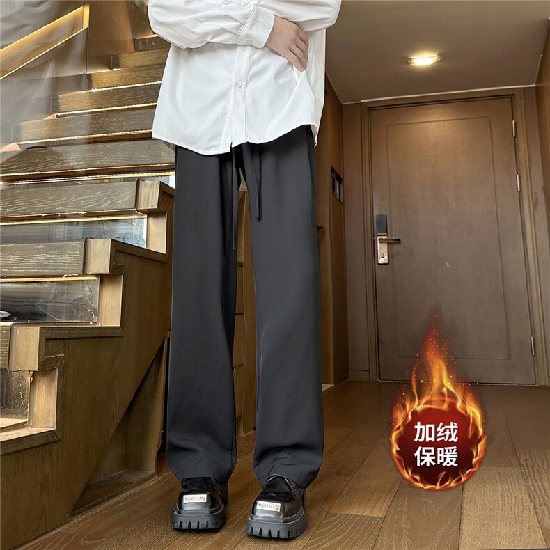 高品质加绒纯色休闲西裤，A061-AX00721加绒-P55-模特图,男装西裤,电商A061
