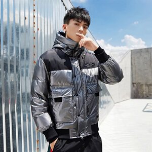 2020冬装新款潮牌亮色连帽羽绒服男士插色百搭外套 A438-852图片