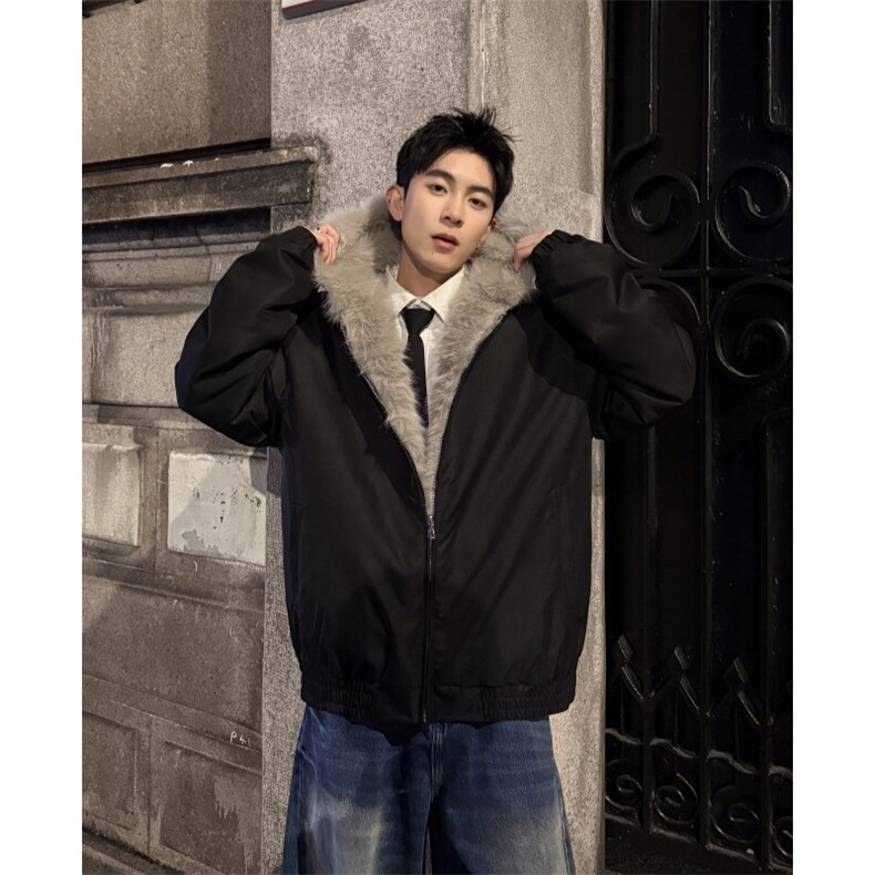 高品质原创双面穿座山雕冬季棉服短款cleanfit保暖加厚毛领外套,男装棉衣,星座903-1
