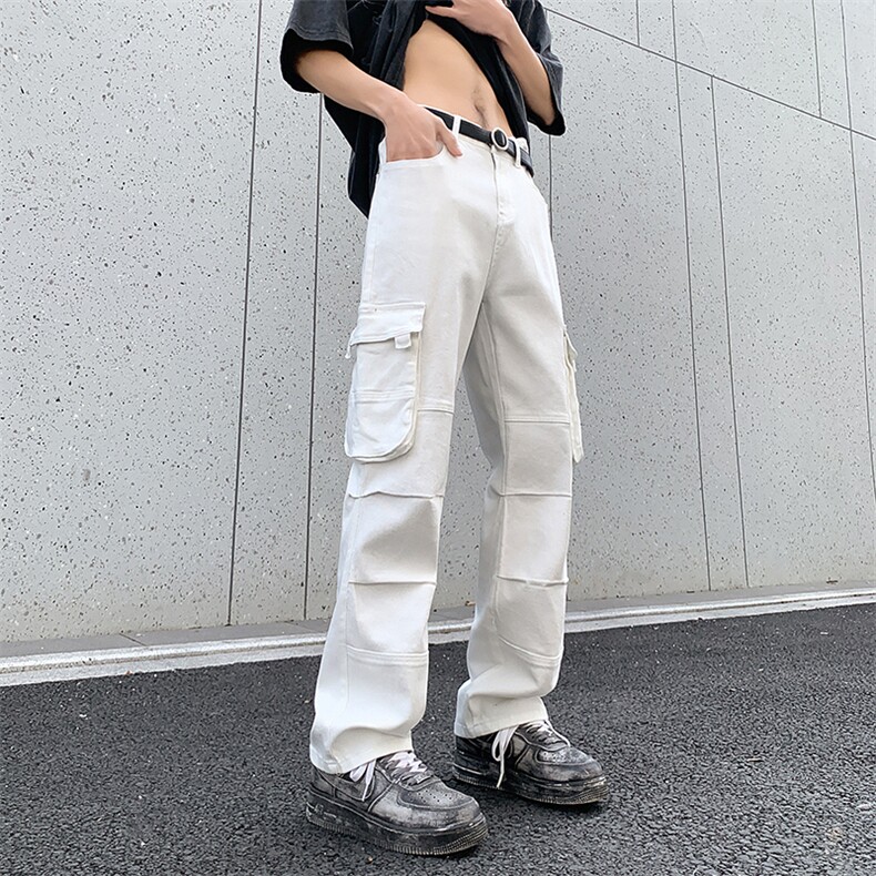 港风美式高街多口袋工装直筒牛仔裤男潮insXZ213-K60647-P75控88,男装牛仔裤,星座213