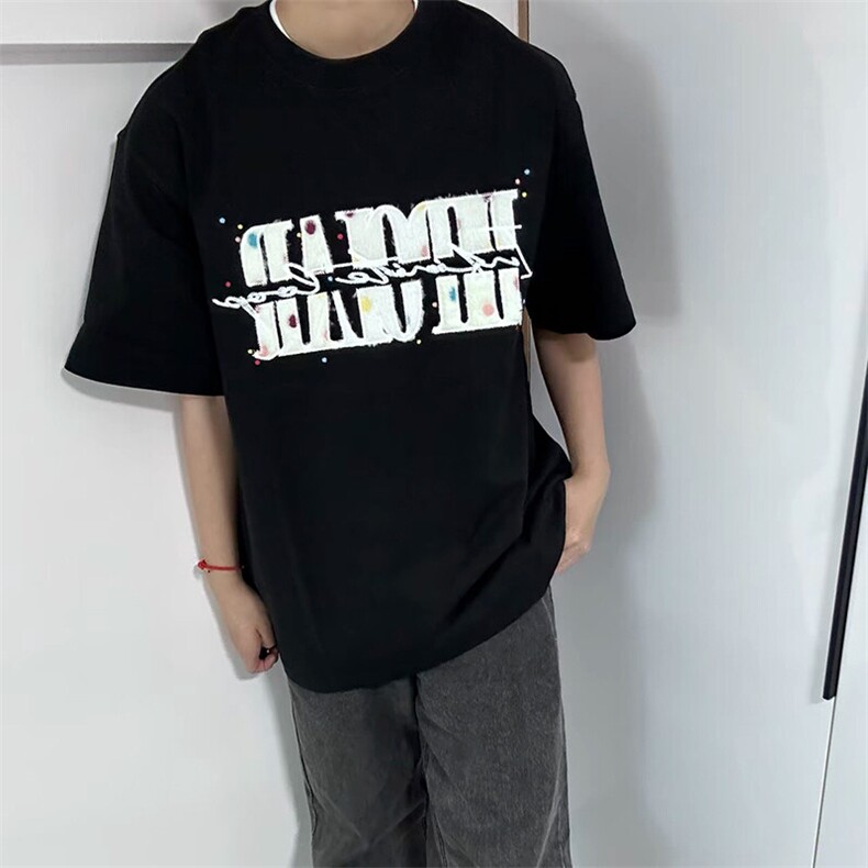 万针全刺绣工艺抖音得物高品质260克重磅纯棉双纱美式高街短袖T恤图片