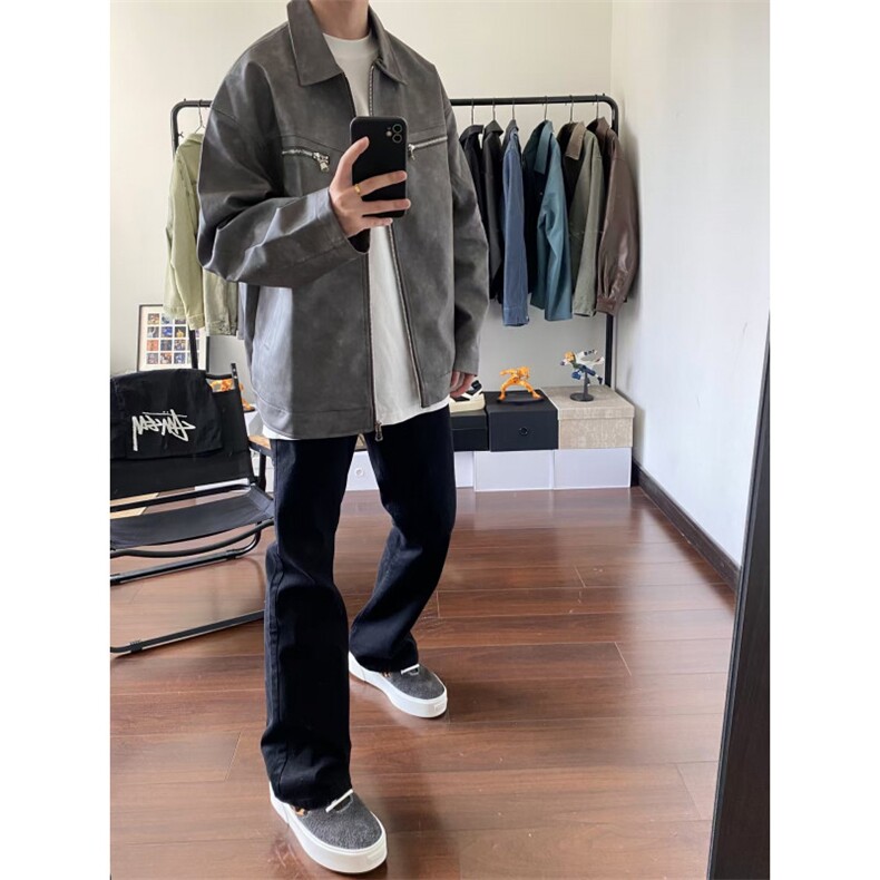 【有货】黑色牛仔裤男美式高街cleanfit微喇裤子N083HH-特P32,男装牛仔裤,星座1007（原301D）