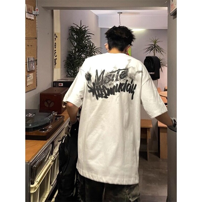 美式潮牌设计感字母印花重磅纯棉T恤男夏季新款街头短袖T107,男装T恤,星座1116A（原606A-3）