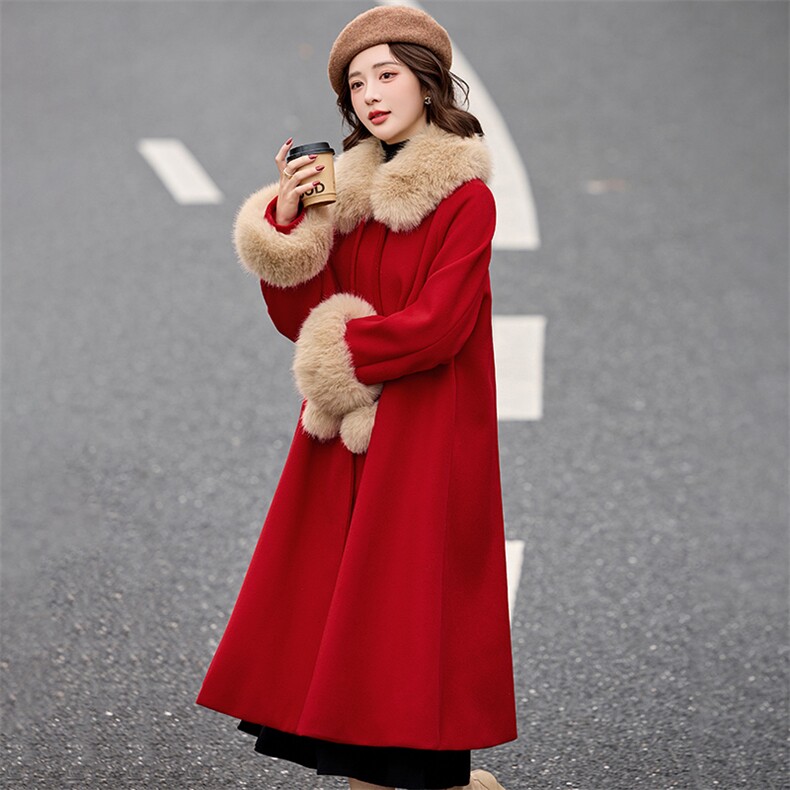 女装女士精品毛呢外套2025年冬季中长款,女装毛呢外套,1D073