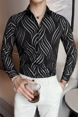 男士秋季店主风衬衣型男烫金纯色长袖衬衫男301A-1/CS455/P55，男装衬衫，星座301A-1