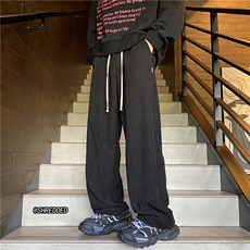 抖音品质秋季灯芯绒INS纯色宽松直筒休闲裤B315-K23448-p45控58，男装休闲裤，电商B315