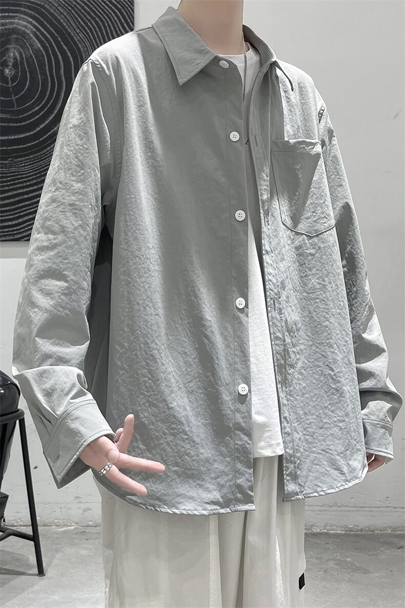 春秋季新款宽松长袖衬衫外套男 可二开 CSB666-P35图片