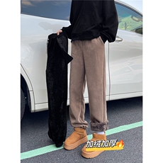 A165-K8535-P60控78~欧棉绒羊羔绒卫裤加厚休闲裤雪尼尔灯芯绒裤，男装休闲裤，电商A165