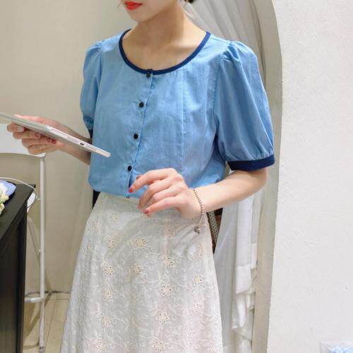 夏季新款 韩系牛仔衬衣,女装,品晗