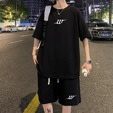 ！2025夏季新款男士华夫格短袖T恤套装学生一套HTZ123P50，男装T恤，电商B220